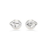 Swarovski Lucent stud earrings Pave, Ball, White, Rhodium plated