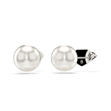 Swarovski Lucent stud earrings Pave, Ball, White, Rhodium plated