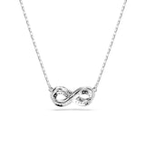 Swarovski Hyperbola pendant Pave Necklace, Infinity, White, Rhodium plated