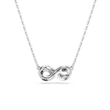 Swarovski Hyperbola pendant, Pavé, Infinity, White, Rhodium plated