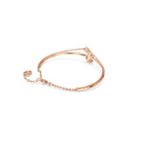 Swarovski Swan bangle, Swan, Black, Rose gold-tone plated
