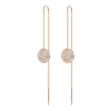Swarovski Meteora Drop Earrings White, Rose gold-tone plated