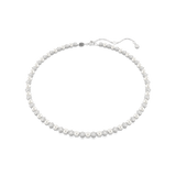 Swarovski Matrix Tennis Necklace Crystal pearl Round cut White Rhodium plated