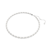 Swarovski Matrix Tennis Necklace Crystal pearl Round cut White Rhodium plated