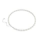 Swarovski Matrix Tennis Necklace Crystal pearl Round cut White Rhodium plated