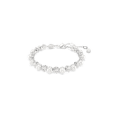 Swarovski Matrix Tennis Bracelet Crystal Pearl Round Cut White Rhodium Plated