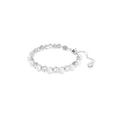 Swarovski Matrix Tennis Bracelet Crystal Pearl Round Cut White Rhodium Plated