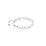 Swarovski Matrix Tennis Bracelet Crystal Pearl Round Cut White Rhodium Plated