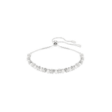 Swarovski Matrix Bracelet Crystal Pearl, Round cut, White, Rhodium plated, Medium