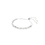 Swarovski Matrix Bracelet Crystal Pearl, Round cut, White, Rhodium plated, Medium