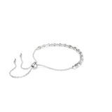 Swarovski Matrix Bracelet Crystal Pearl, Round cut, White, Rhodium plated, Medium