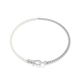 Swarovski Dextera Necklace Pavé Crystal Pearl White Rhodium Plated