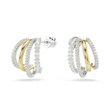 Swarovski Hyperbola hoop earrings, Mixed cuts, Mini, White, Mixed metal finish
