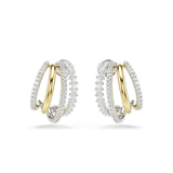 Swarovski Hyperbola hoop earrings, Mixed cuts, Mini, White, Mixed metal finish