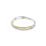 Swarovski Hyperbola Bangle, Round Cut, White, Mixed Metal Finish