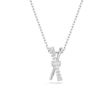 Swarovski Hyperbola pendant, Mixed cuts, Twist, White, Rose gold-tone plated