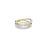 Swarovski Hyperbola Band Ring 3 Mixed Cuts, White, Mixed Metal Finish
