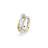 Swarovski Hyperbola Band Ring 3 Mixed Cuts, White, Mixed Metal Finish