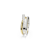 Swarovski Hyperbola Band Ring 3 Mixed Cuts, White, Mixed Metal Finish