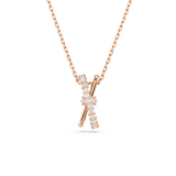 Swarovski Hyperbola pendant, Mixed cuts, Twist, White, Rose gold-tone plated