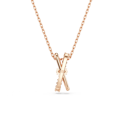 Swarovski Hyperbola pendant, Mixed cuts, Twist, White, Rose gold-tone plated