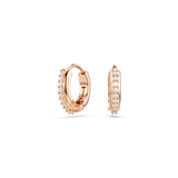 Swarovski Matrix hoop earrings Round cut, White, Rose gold-tone plated
