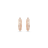 Swarovski Matrix hoop earrings Round cut, White, Rose gold-tone plated
