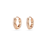 Swarovski Matrix hoop earrings Round cut, White, Rose gold-tone plated