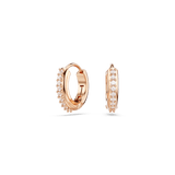 Swarovski Matrix hoop earrings Round cut, White, Rose gold-tone plated