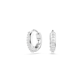 Swarovski Matrix hoop earrings Round cut, White, Rose gold-tone plated