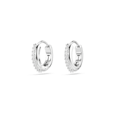 Swarovski Matrix hoop earrings Round cut, White, Rose gold-tone plated