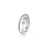 Swarovski Hyperbola Band Ring 2 Mixed cuts, White, Rhodium plated