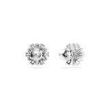 Swarovski Idyllia stud earrings, Mixed cuts, Snowflake, White, Rhodium plated