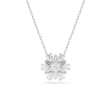 Swarovski Idyllia Necklace Pendant Mixed cuts, Snowflake, White, Rhodium plated