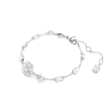 Swarovski Idyllia bracelet, Mixed cuts, Snowflake, White, Rhodium plated