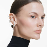Swarovski Matrix Ear Cuff, Set (3), Crystal Pearl, Round Cut, White, Rhodium Plated