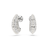 Swarovski Sublima drop earrings Crystal pearl, Round cut, White, Rhodium plated
