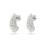 Swarovski Sublima drop earrings Crystal pearl, Round cut, White, Rhodium plated