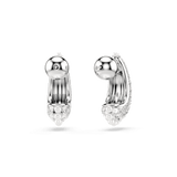 Swarovski Sublima drop earrings Crystal pearl, Round cut, White, Rhodium plated