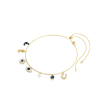 Swarovski Symbolica Choker Moon, Infinity, Clover, Evil Eye and Horseshoe, Blue, Gold-tone plated