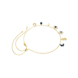 Swarovski Symbolica Choker Moon, Infinity, Clover, Evil Eye and Horseshoe, Blue, Gold-tone plated