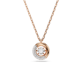 Swarovski Dextera Necklace Pendant Round cut, White, Rose gold-tone plated