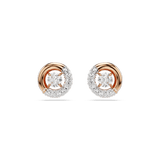 Swarovski Dextera stud earrings, Round cut, White, Rose gold-tone plated