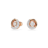 Swarovski Dextera stud earrings, Round cut, White, Rose gold-tone plated
