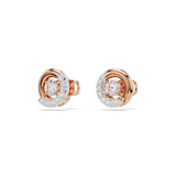 Swarovski Dextera stud earrings, Round cut, White, Rose gold-tone plated