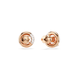 Swarovski Dextera stud earrings, Round cut, White, Rose gold-tone plated