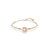 Swarovski Dextera Bangle Round cut, White, Rose gold-tone plated, Medium