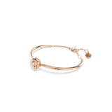 Swarovski Dextera Bangle Round cut, White, Rose gold-tone plated, Medium
