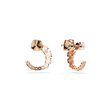 Swarovski Matrix hoop earrings, Crystal pearl, Round cut, White, Rose gold-tone plated