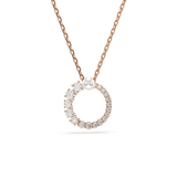 Swarovski Matrix necklace pendant Crystal pearl, Round cut, White, Rose gold-tone plated